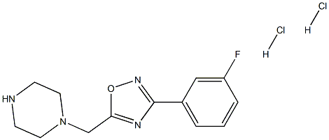 1-{[3-(3-fluorophenyl)-1,2,4-oxadiazol-5-yl]methyl}piperazine dihydrochloride Struktur