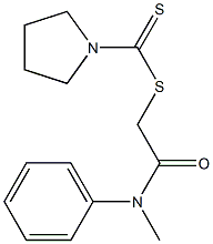 2-(methyl(phenyl)amino)-2-oxoethyl pyrrolidine-1-carbodithioate Struktur