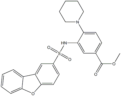 methyl 3-(dibenzo[b,d]furan-2-sulfonamido)-4-(piperidin-1-yl)benzoate Struktur