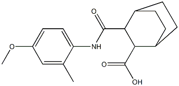 3-((4-methoxy-2-methylphenyl)carbamoyl)bicyclo[2.2.2]octane-2-carboxylic acid Struktur