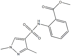 methyl 2-(1,3-dimethyl-1H-pyrazole-4-sulfonamido)benzoate Struktur