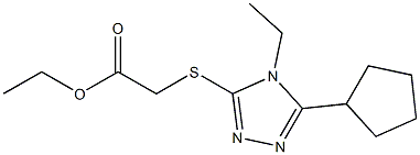 ethyl 2-((5-cyclopentyl-4-ethyl-4H-1,2,4-triazol-3-yl)thio)acetate Struktur