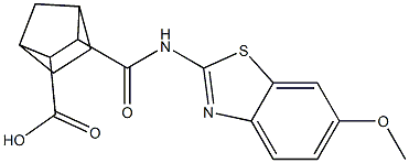 3-((6-methoxybenzo[d]thiazol-2-yl)carbamoyl)bicyclo[2.2.1]heptane-2-carboxylic acid Struktur