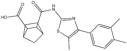 3-((4-(3,4-dimethylphenyl)-5-methylthiazol-2-yl)carbamoyl)bicyclo[2.2.1]heptane-2-carboxylic acid