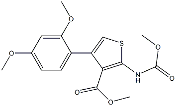 methyl 4-(2,4-dimethoxyphenyl)-2-((methoxycarbonyl)amino)thiophene-3-carboxylate Struktur