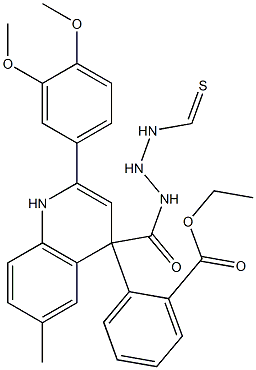 ethyl 4-(2-(2-(3,4-dimethoxyphenyl)-6-methylquinoline-4-carbonyl)hydrazinecarbothioamido)benzoate Struktur