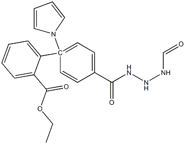 ethyl 4-(2-(4-(1H-pyrrol-1-yl)benzoyl)hydrazinecarboxamido)benzoate Struktur