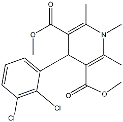 dimethyl 4-(2,3-dichlorophenyl)-1,2,6-trimethyl-1,4-dihydropyridine-3,5-dicarboxylate Struktur