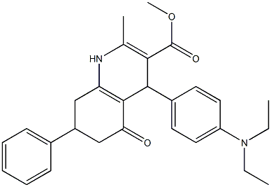 methyl 4-(4-(diethylamino)phenyl)-2-methyl-5-oxo-7-phenyl-1,4,5,6,7,8-hexahydroquinoline-3-carboxylate Struktur