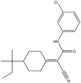 N-(3-chlorophenyl)-2-cyano-2-(4-(tert-pentyl)cyclohexylidene)acetamide Struktur