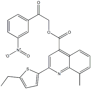 2-(3-nitrophenyl)-2-oxoethyl 2-(5-ethylthiophen-2-yl)-8-methylquinoline-4-carboxylate Struktur