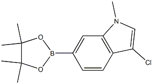 3-chloro-1-methyl-6-(4,4,5,5-tetramethyl-1,3,2-dioxaborolan-2-yl)-indole Struktur