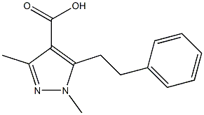 1,3-dimethyl-5-phenethyl-1H-pyrazole-4-carboxylic acid Struktur