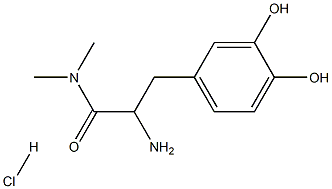 2-amino-3-(3,4-dihydroxyphenyl)-N,N-dimethylpropanamide hydrochloride Struktur