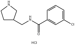 3-chloro-N-(pyrrolidin-3-ylmethyl)benzamide hydrochloride Struktur