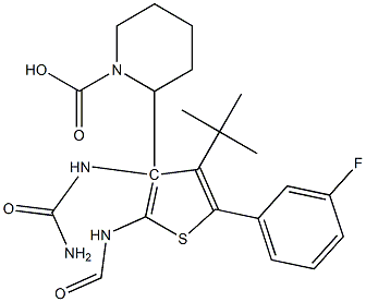 (S)-tert-butyl 3-(5-(3-fluorophenyl)-3-ureidothiophene-2-carboxamido)piperidine-1-carboxylate Struktur