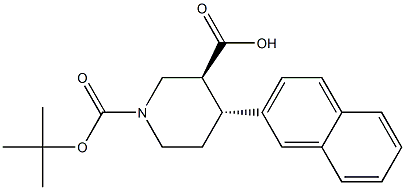 (3S,4R)-1-(tert-butoxycarbonyl)-4-(naphthalen-2-yl)piperidine-3-carboxylic acid Struktur