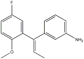 (E)-3-(1-(5-fluoro-2-methoxyphenyl)prop-1-enyl)aniline Struktur