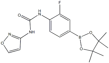 1-(2-fluoro-4-(4,4,5,5-tetramethyl-1,3,2-dioxaborolan-2-yl)phenyl)-3-(isoxazol-3-yl)urea Struktur