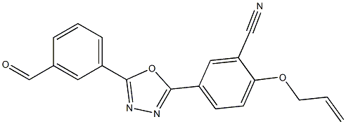 2-(allyloxy)-5-(5-(3-formylphenyl)-1,3,4-oxadiazol-2-yl)benzonitrile Struktur