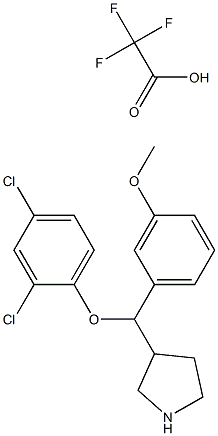 3-((2,4-dichlorophenoxy)(3-methoxyphenyl)methyl)pyrrolidine 2,2,2-trifluoroacetate Struktur