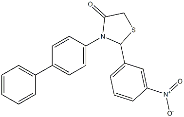 3-(biphenyl-4-yl)-2-(3-nitrophenyl)thiazolidin-4-one Struktur