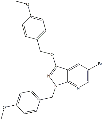 5-bromo-1-(4-methoxybenzyl)-3-(4-methoxybenzyloxy)-1H-pyrazolo[3,4-b]pyridine Structure