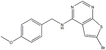 6-bromo-N-(4-methoxybenzyl)thieno[2,3-d]pyrimidin-4-amine Struktur