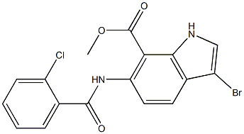 methyl 3-bromo-6-(2-chlorobenzamido)-1H-indole-7-carboxylate Structure