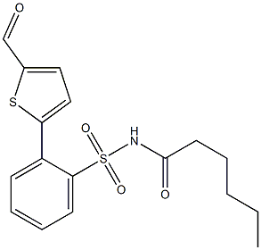 N-(2-(5-formylthiophen-2-yl)phenylsulfonyl)hexanamide Struktur