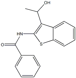 N-(3-(1-hydroxyethyl)benzo[b]thiophen-2-yl)benzamide Struktur