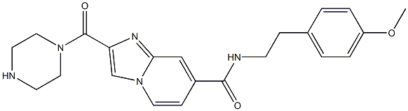 N-(4-methoxyphenethyl)-2-(piperazine-1-carbonyl)imidazo[1,2-a]pyridine-7-carboxamide Struktur