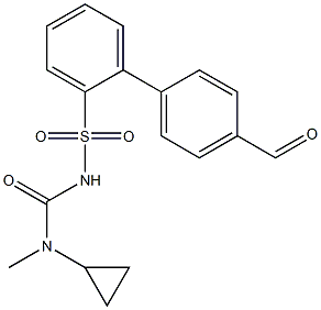 N-(cyclopropylmethylcarbamoyl)-4'-formylbiphenyl-2-sulfonamide Struktur