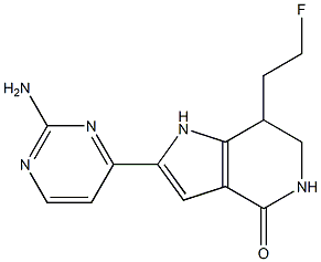 2-(2-aminopyrimidin-4-yl)-7-(2-fluoroethyl)-6,7-dihydro-1H-pyrrolo[3,2-c]pyridin-4(5H)-one Struktur