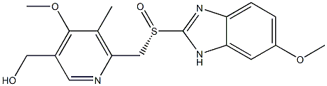 (S)-(4-methoxy-6-(((6-methoxy-1H-benzo[d]imidazol-2-yl)sulfinyl)methyl)-5-methylpyridin-3-yl)methanol Struktur