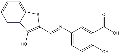 (E)-2-hydroxy-5-((3-hydroxybenzo[b]thiophen-2-yl)diazenyl)benzoic acid Struktur