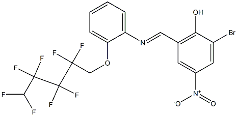 (E)-2-bromo-4-nitro-6-(((2-((2,2,3,3,4,4,5,5-octafluoropentyl)oxy)phenyl)imino)methyl)phenol Struktur