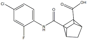 3-((4-chloro-2-fluorophenyl)carbamoyl)bicyclo[2.2.1]heptane-2-carboxylic acid Struktur