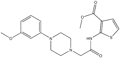 methyl 2-(2-(4-(3-methoxyphenyl)piperazin-1-yl)acetamido)thiophene-3-carboxylate Struktur