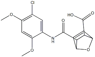 3-((5-chloro-2,4-dimethoxyphenyl)carbamoyl)-7-oxabicyclo[2.2.1]hept-5-ene-2-carboxylic acid Struktur