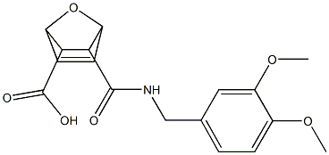 3-((3,4-dimethoxybenzyl)carbamoyl)-7-oxabicyclo[2.2.1]hept-5-ene-2-carboxylic acid Struktur