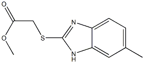 methyl 2-((6-methyl-1H-benzo[d]imidazol-2-yl)thio)acetate Struktur