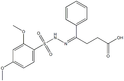 (Z)-4-(2-((2,4-dimethoxyphenyl)sulfonyl)hydrazono)-4-phenylbutanoic acid Struktur