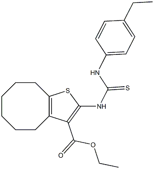 ethyl 2-(3-(4-ethylphenyl)thioureido)-4,5,6,7,8,9-hexahydrocycloocta[b]thiophene-3-carboxylate Struktur