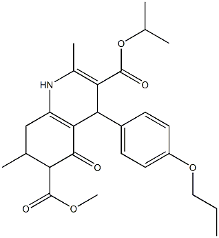 3-isopropyl 6-methyl 2,7-dimethyl-5-oxo-4-(4-propoxyphenyl)-1,4,5,6,7,8-hexahydroquinoline-3,6-dicarboxylate