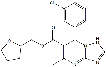 (tetrahydrofuran-2-yl)methyl 7-(3-chlorophenyl)-5-methyl-1,7-dihydro-[1,2,4]triazolo[1,5-a]pyrimidine-6-carboxylate Struktur