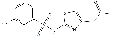 2-(2-(3-chloro-2-methylphenylsulfonamido)thiazol-4-yl)acetic acid Struktur