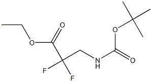 ethyl 3-((tert-butoxycarbonyl)amino)-2,2-difluoropropanoate Struktur