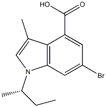 (S)-6-bromo-1-sec-butyl-3-methyl-1H-indole-4-carboxylic acid Struktur