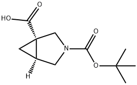 (1S,5S)-3-(tert-butoxycarbonyl)-3-azabicyclo[3.1.0]hexane-1-carboxylic acid Struktur